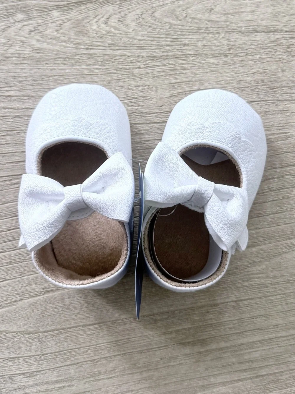 Baby Girls Mary Jane Leather Flats with Bow White